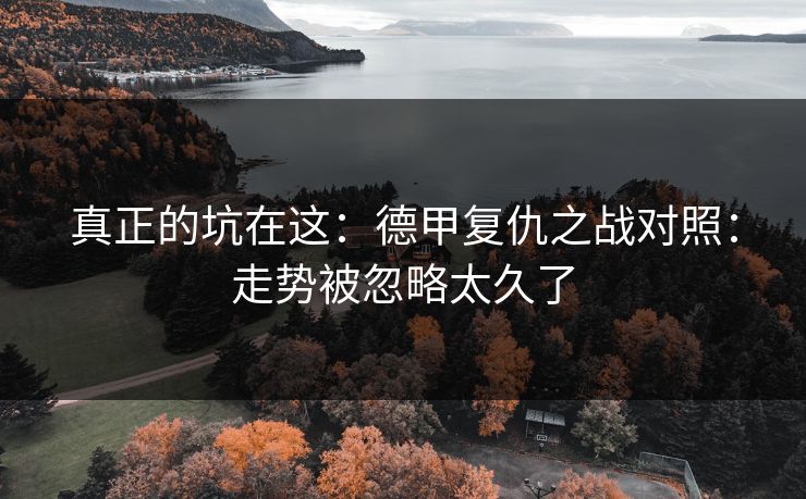 真正的坑在这：德甲复仇之战对照：走势被忽略太久了