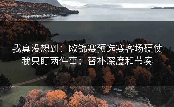 我真没想到：欧锦赛预选赛客场硬仗我只盯两件事：替补深度和节奏
